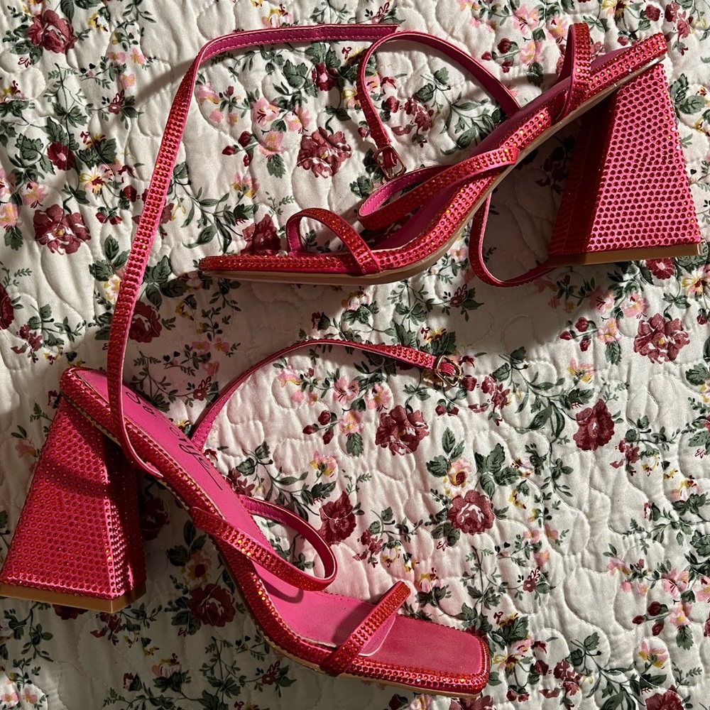 Pink sparkly heels